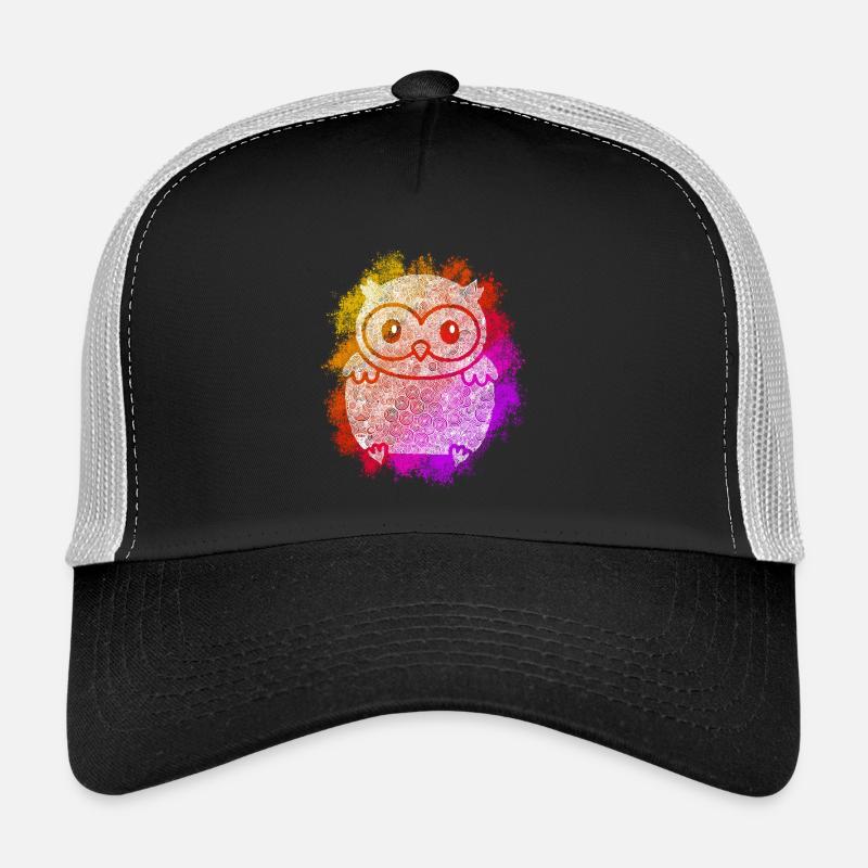 Zentangle Owl - Trucker Cap - black/stone grey