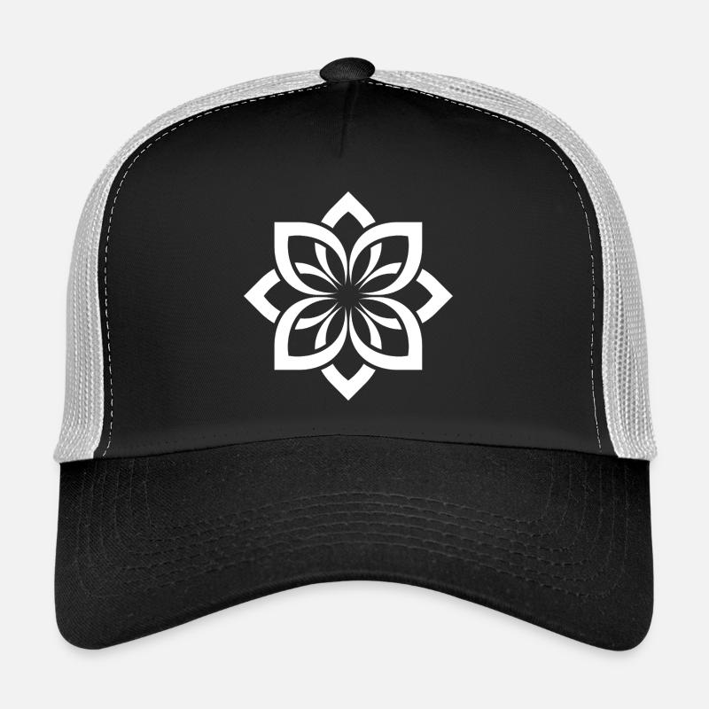 Mandala Fleur Blanche Chogan Casquette trucker 
