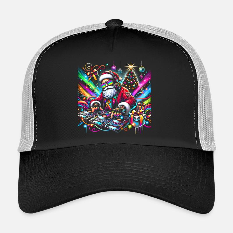 Neon Santa DJ Noël Pulse Casquette trucker 