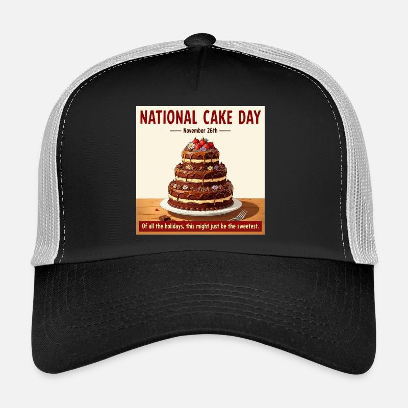 National Cake Day – Feiertags-Schokotorte - Trucker Cap - Schwarz/Steingrau