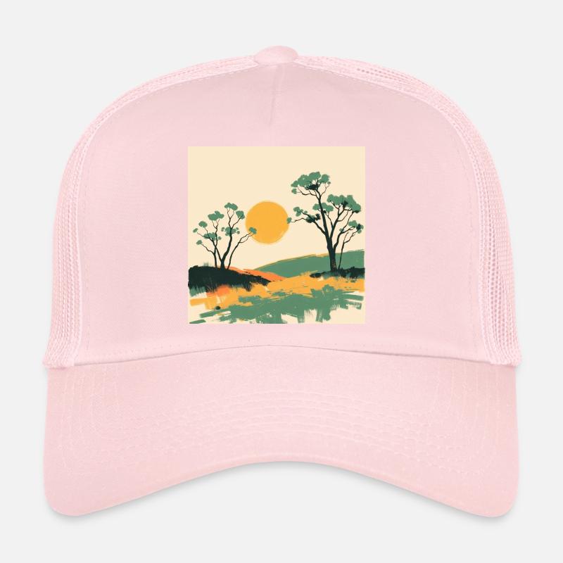 Horizon Solaire et Pins Casquette trucker 