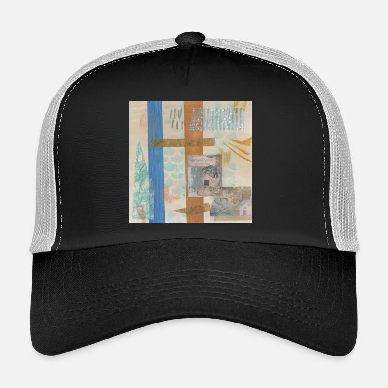 Abstract collage - Trucker Cap - black/stone grey
