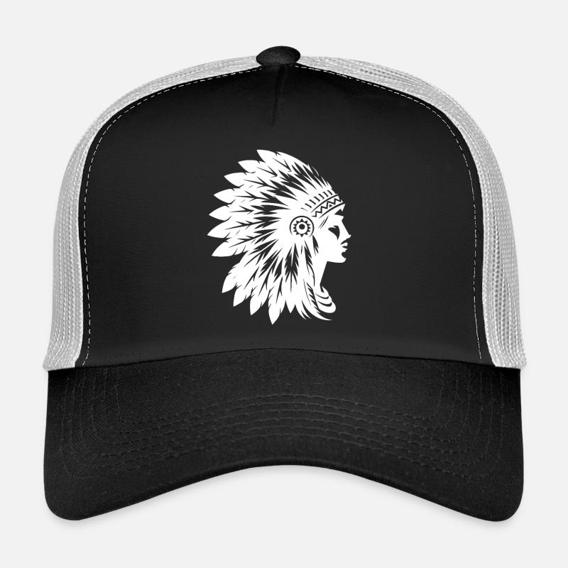 Eleganter Kopfschmuck mit Gesicht im Profil Trucker Cap