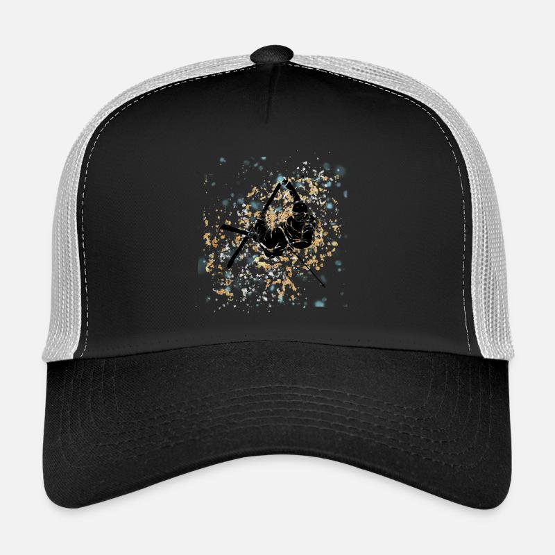 Freestyle ski éclats dorés et bleus  Casquette trucker 
