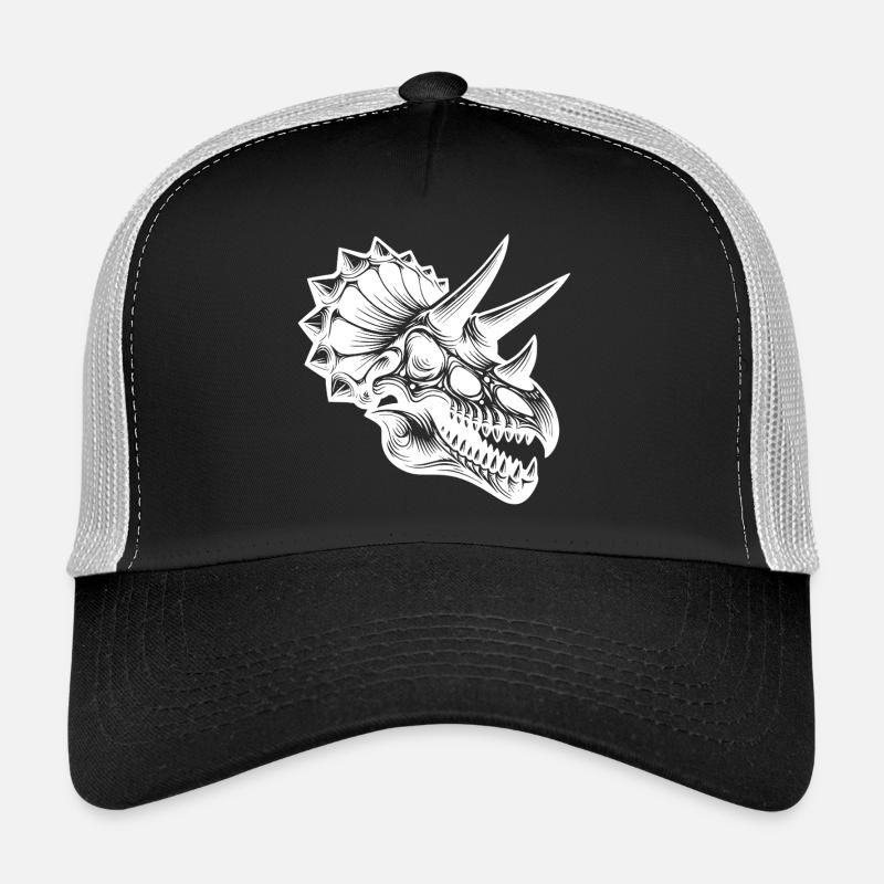 Dinosaur Triceratops Head Fossil Bone Trucker Cap
