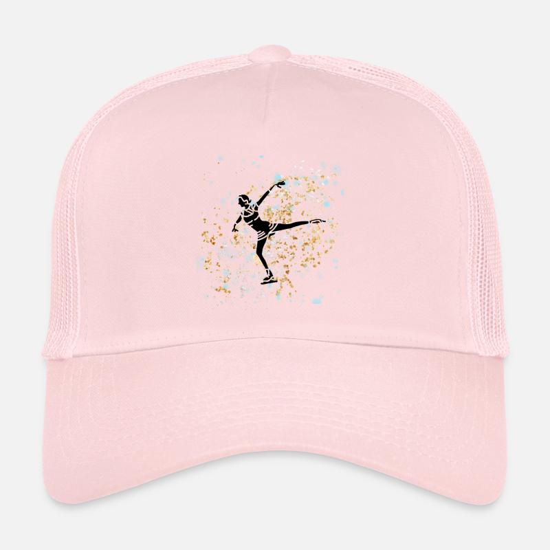Patineuse éclats dorés et bleu ciel Casquette trucker 