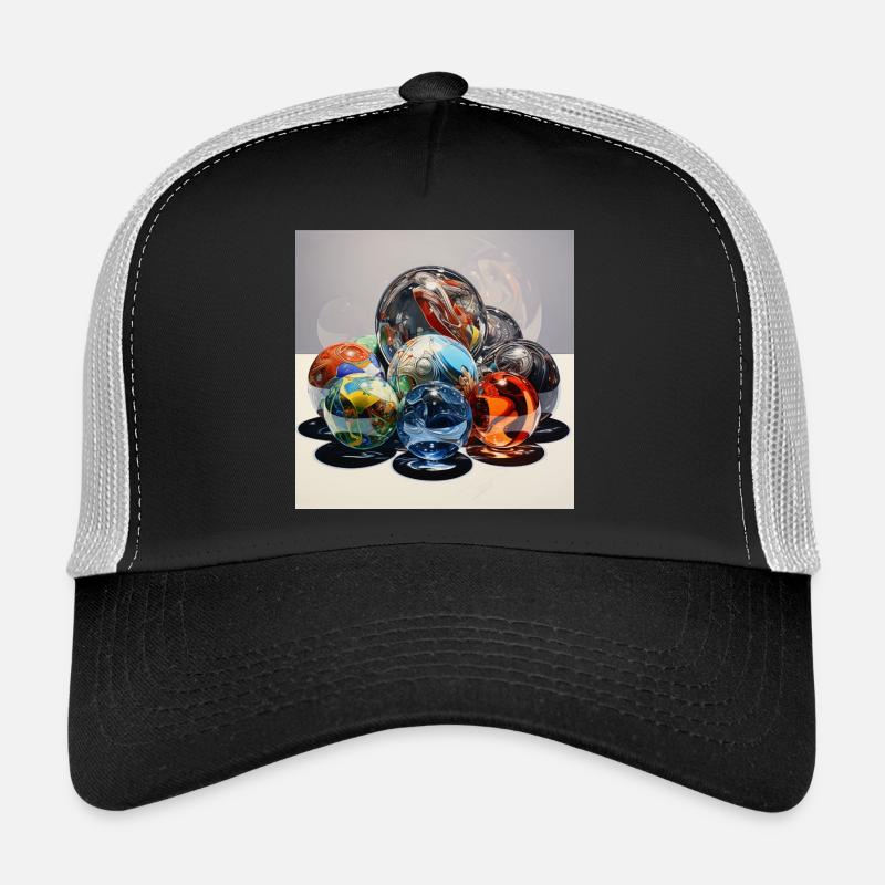 Jeu de couleurs Boules de verre Art de reflet - Casquette trucker  - noir/gris pierre