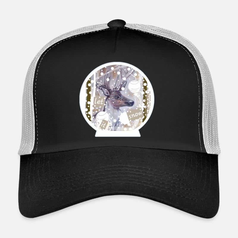 Cerf-boule à neige - Casquette trucker - noir/gris pierre
