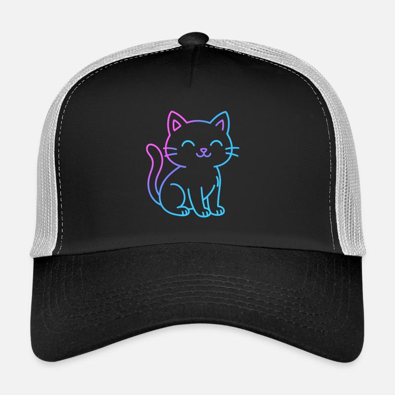 Neon-Gradient-Katzenfreund Trucker Cap