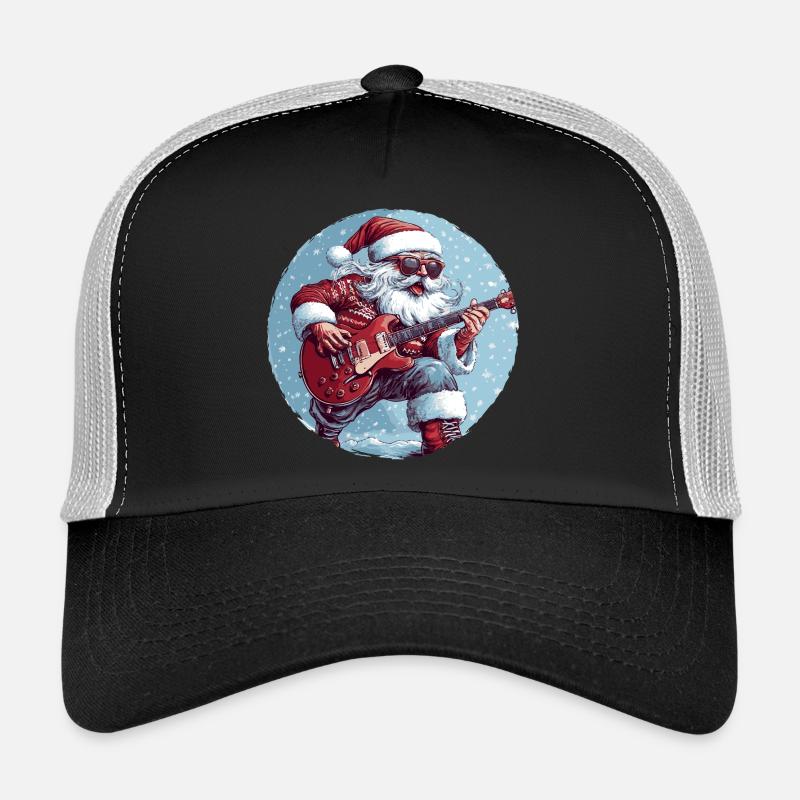 Weihnachtsmann Gitarre - Trucker Cap - Schwarz/Steingrau