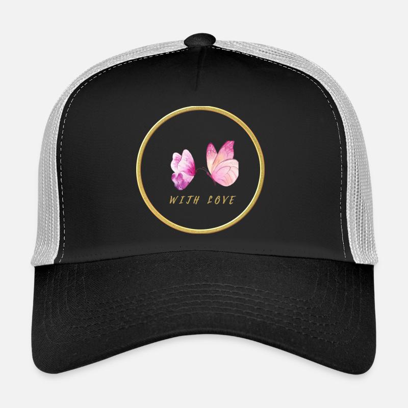 Papillons roses avec amour - avec amour Casquette trucker 