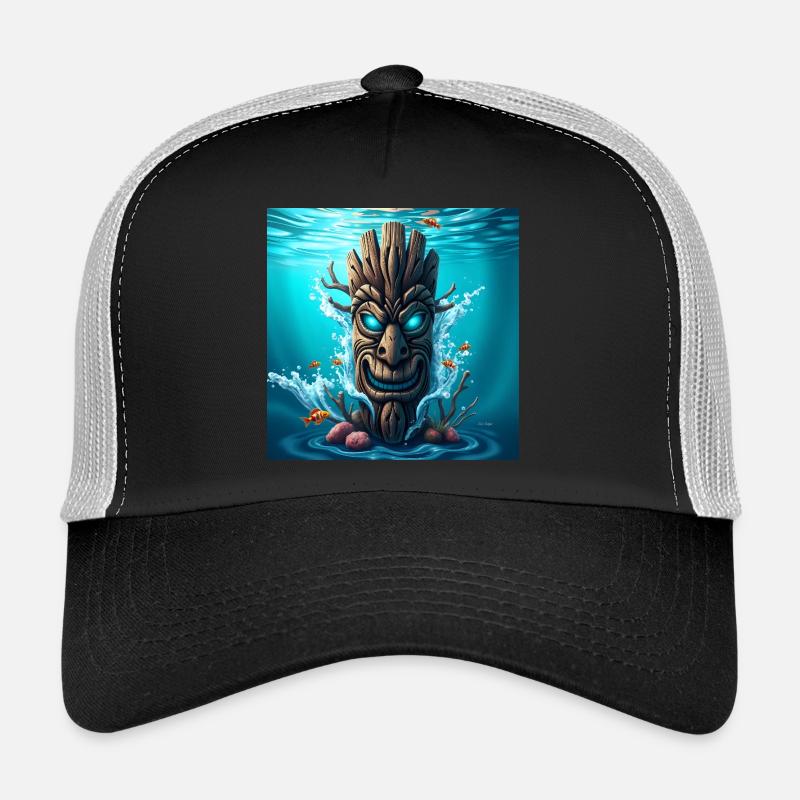 Underwater Tiki Mask Trucker Cap