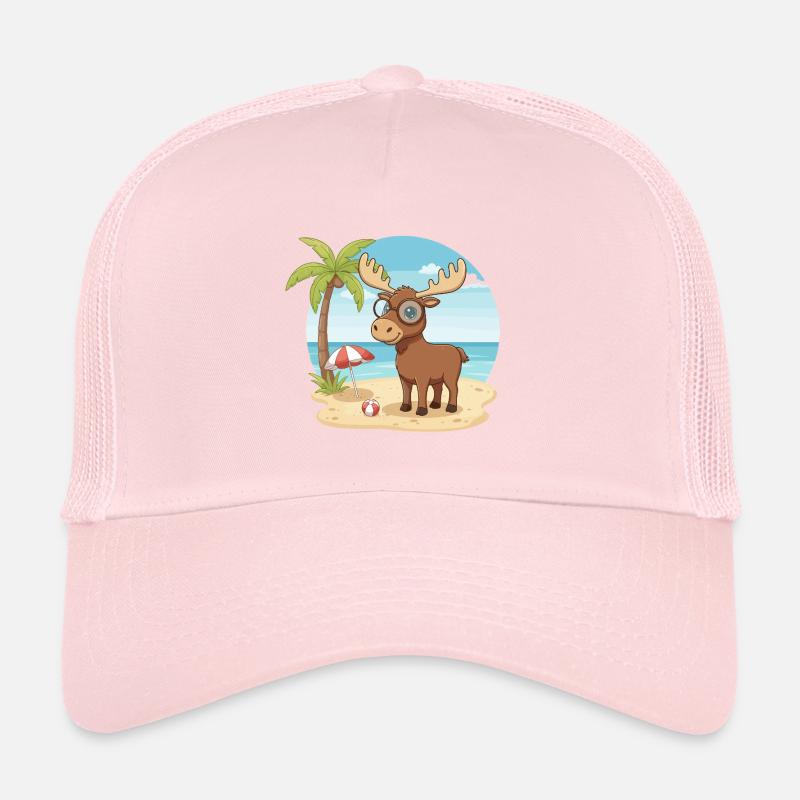 Süßer Elch mit Brille Strandsommerurlaub Trucker Cap