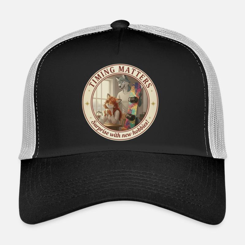Le timing de Fursona compte - Casquette trucker  - noir/gris pierre