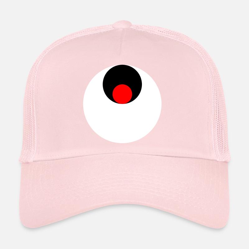3 cercles, blanc, noir et rouge Casquette trucker 