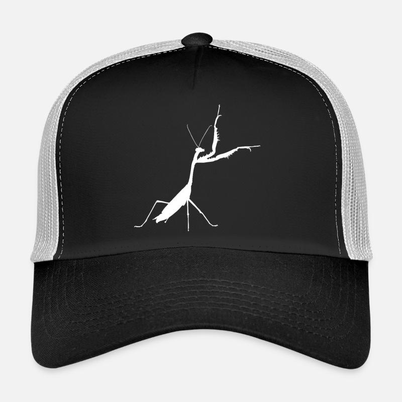 Praying mantis white - Trucker Cap - black/stone grey