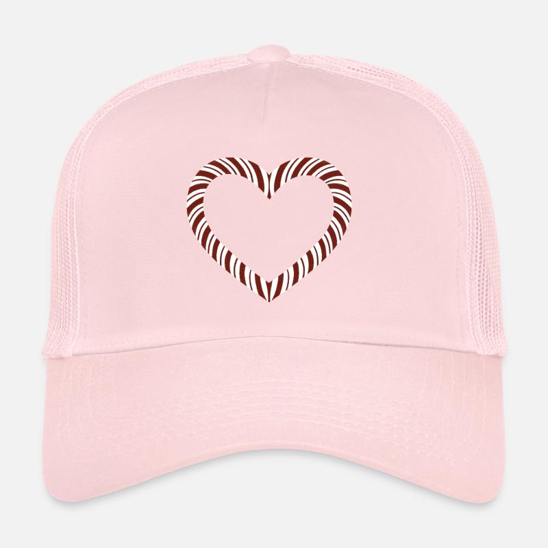 Candy Cane Heart Trucker Cap