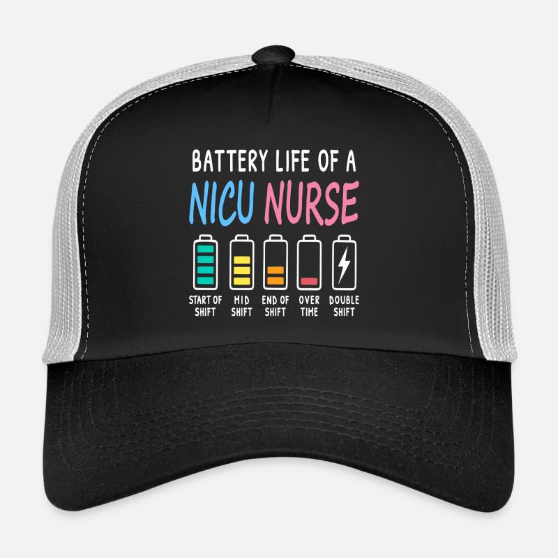 Niveau de batterie d’un soignant néonatal humour Casquette trucker 