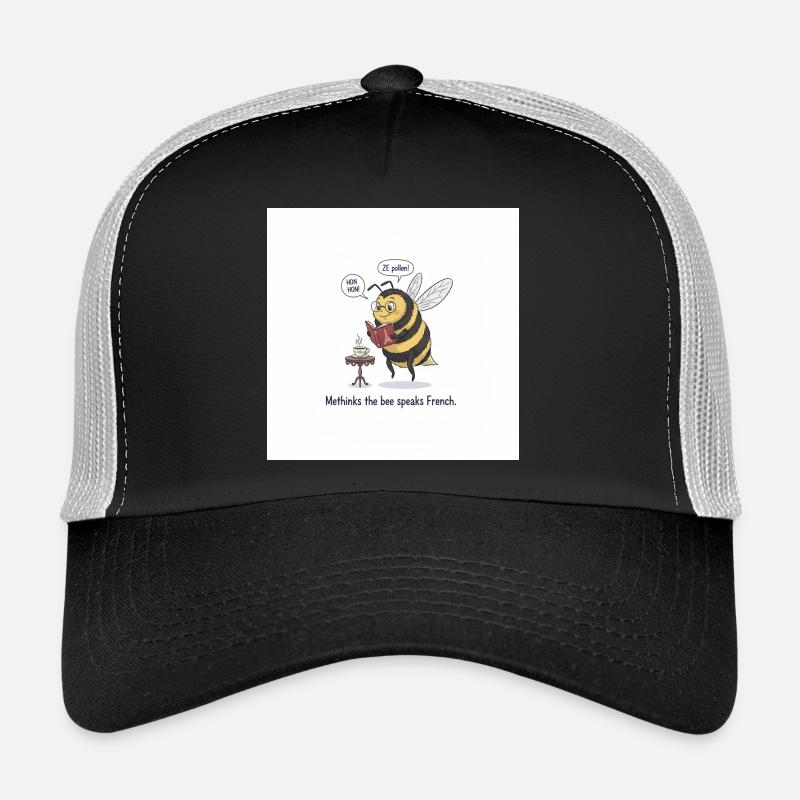 Bee lernt Französisch: Méthinks - Trucker Cap - Schwarz/Steingrau