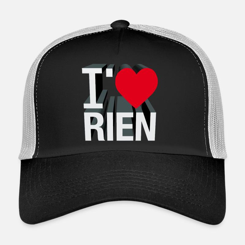 I LOVE RIEN - let's talk - Trucker Cap - black/stone grey