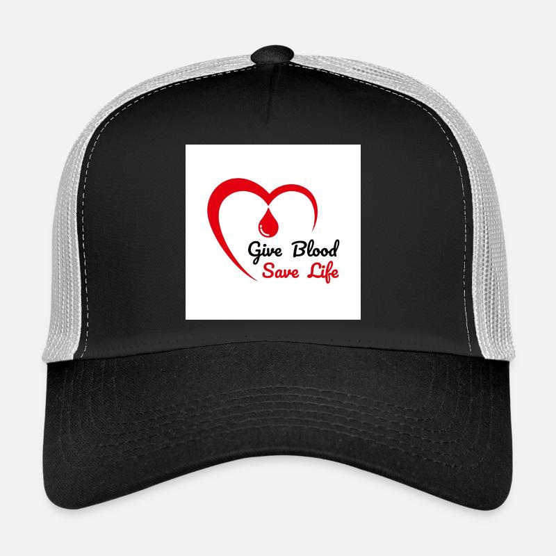 Herz-Emblem zur Blutspende - Trucker Cap - Schwarz/Steingrau