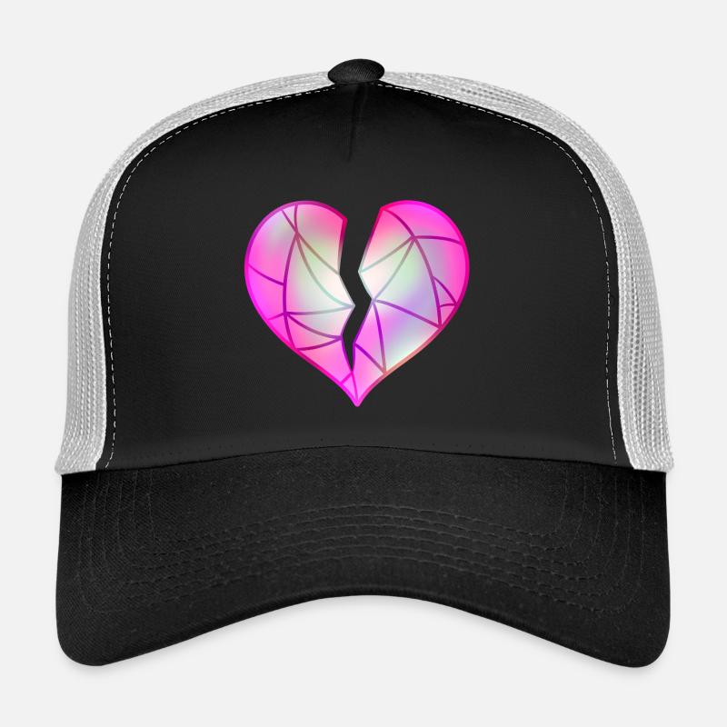 Gebrochenes Rosa Herz - Trucker Cap - Schwarz/Steingrau