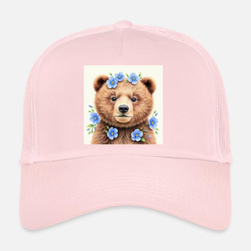 Modèles ours fleurs bleues  Casquette trucker 