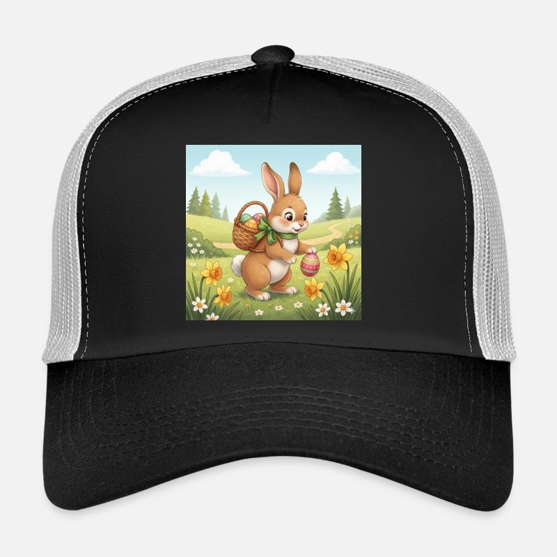 Easter bunny with basket and eggs Trucker Cap