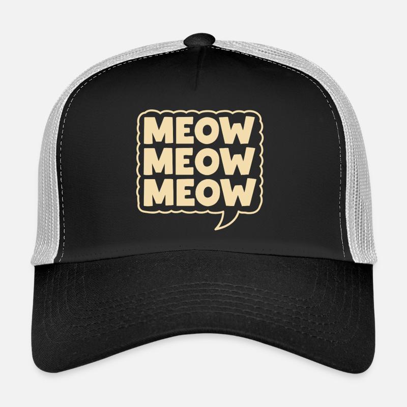 Meow Meow Meow Cat Speech Bubble Trucker Cap