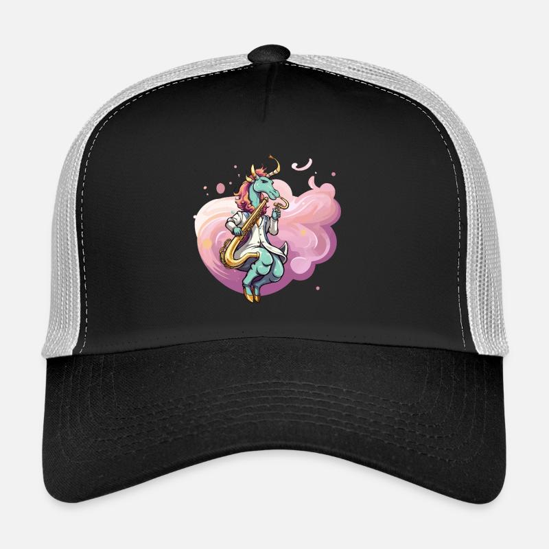 Pastel Unicorn Saxophonist Trucker Cap