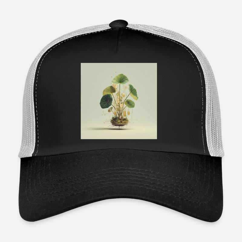 TechnoPflanze: Goldene Knoten - Trucker Cap - Schwarz/Steingrau