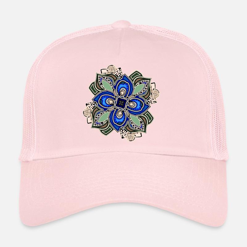 Fleur de mandala extravagante sarcelle Casquette trucker
