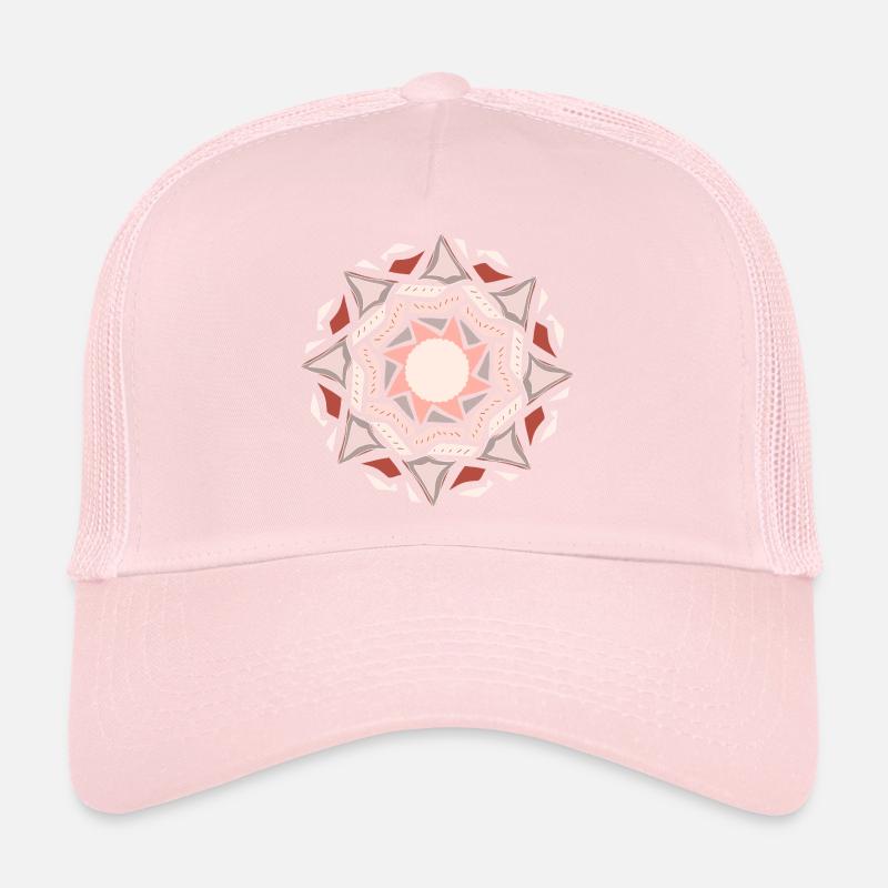 Pink Mandala Sun Geometry Trucker Cap