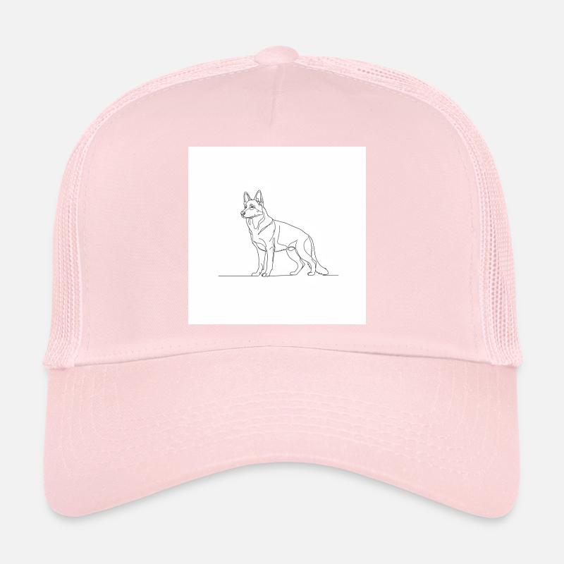 Minimalist German Shepherd Line Trucker Cap