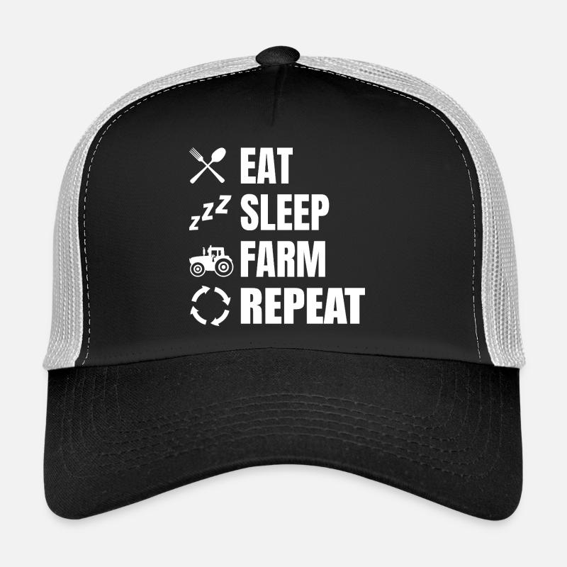 Eat, sleep, plough, repeat Trucker Cap