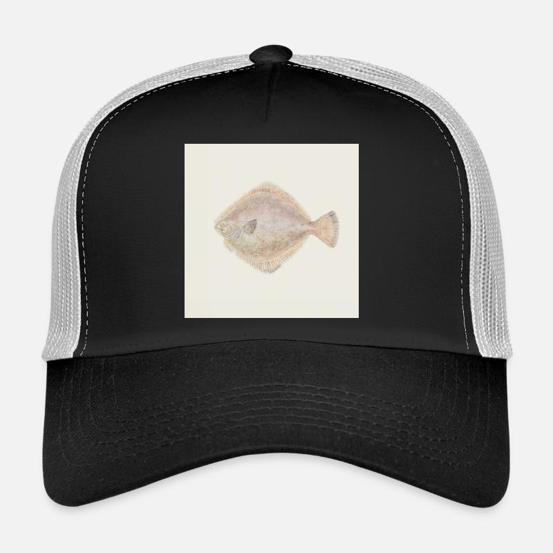 Flounder Fish Watercolor – Maritime Illustration Trucker Cap