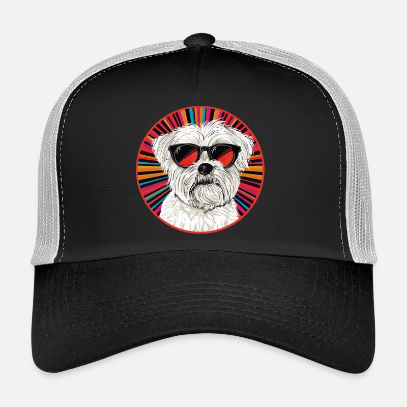 Punkiger Hund mit Sonnenbrille Trucker Cap
