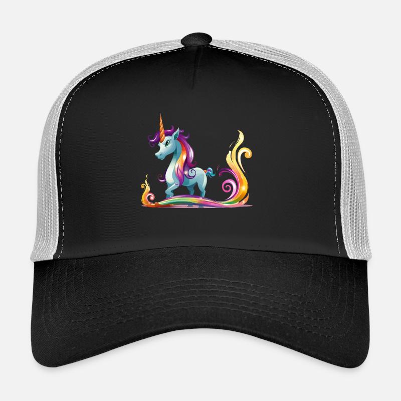 Courants de couleurs de licorne arc-en-ciel Casquette trucker 