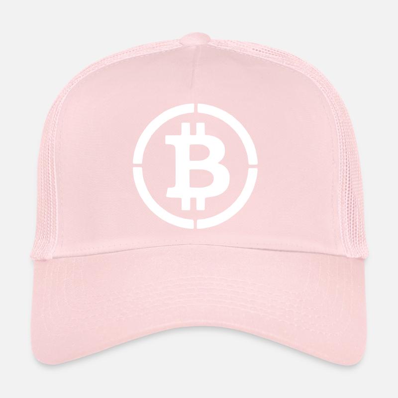 Vector de pochoir symbole B du logo Bitcoin Casquette trucker 