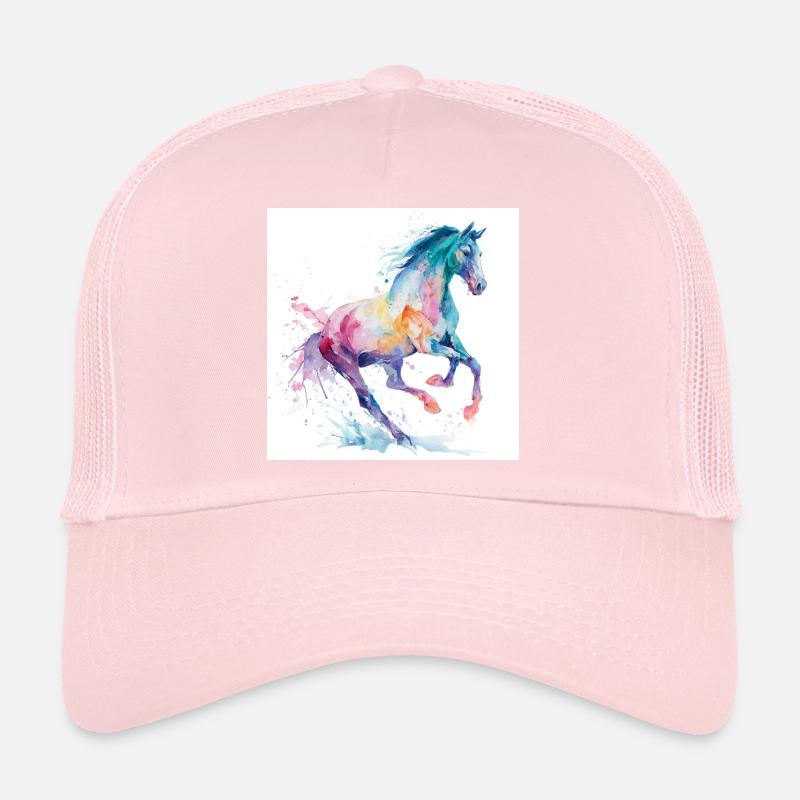 Regenbogen-Aquarellpferd Trucker Cap