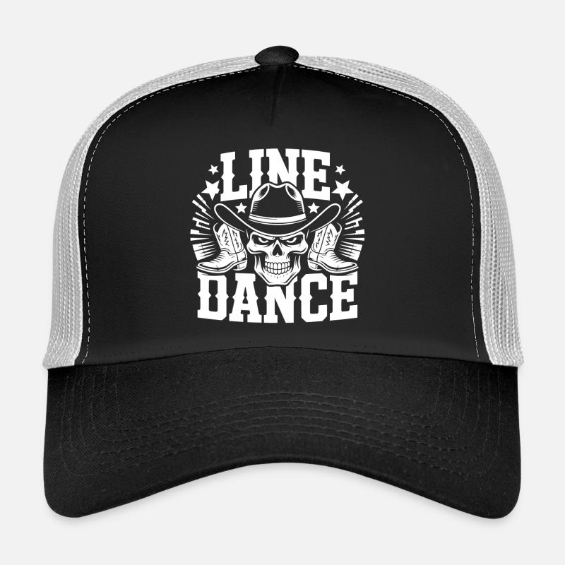 Line Dance Skull Western Trucker Cap