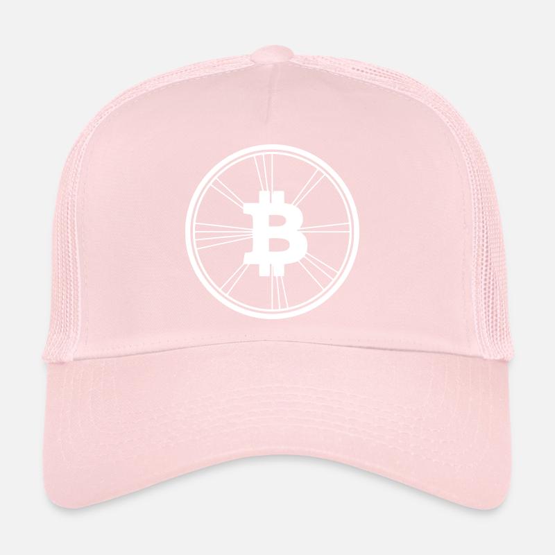 Bitcoin Logo Modern Wireframe Krypto Trucker Cap