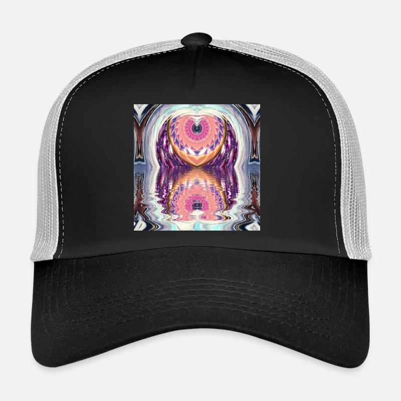 Circle Mandala Reflection in Neon Colors Trucker Cap