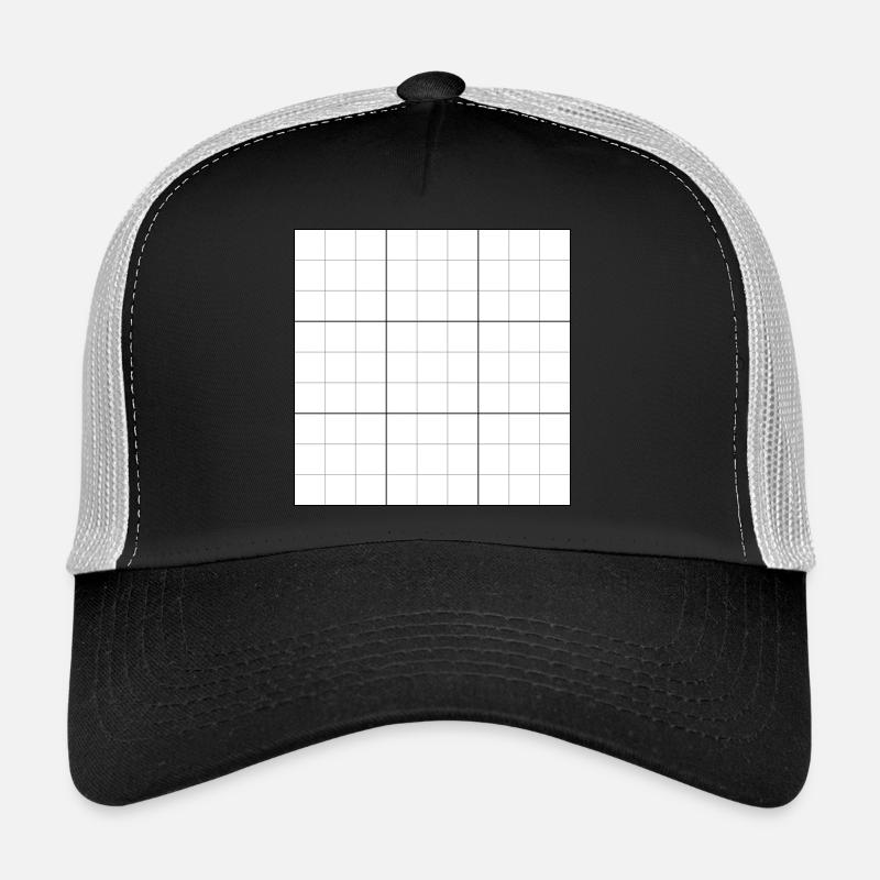 Sudoku blanko Raster - Trucker Cap - Schwarz/Steingrau