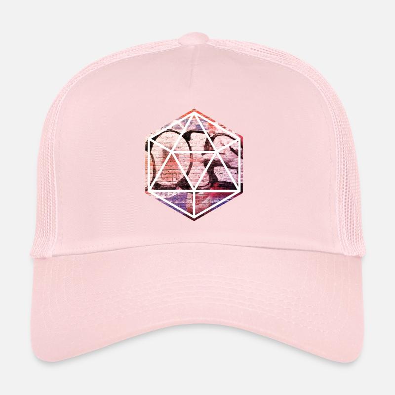 Prisme de graffiti géométrique sur mur de briques Casquette trucker 