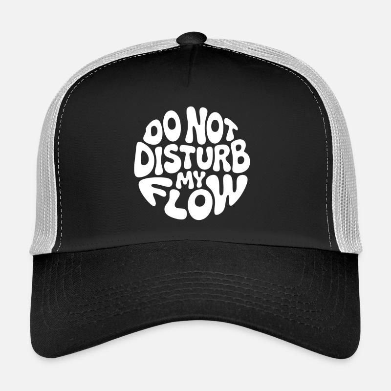 do not disturb my flow white branded - Trucker Cap - black/stone grey