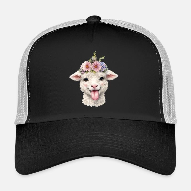 Couronne de fleurs de mouton joyeuse Casquette trucker 