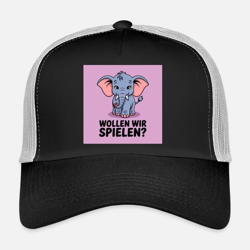 Playing elephant on purple - Trucker Cap - black/stone grey