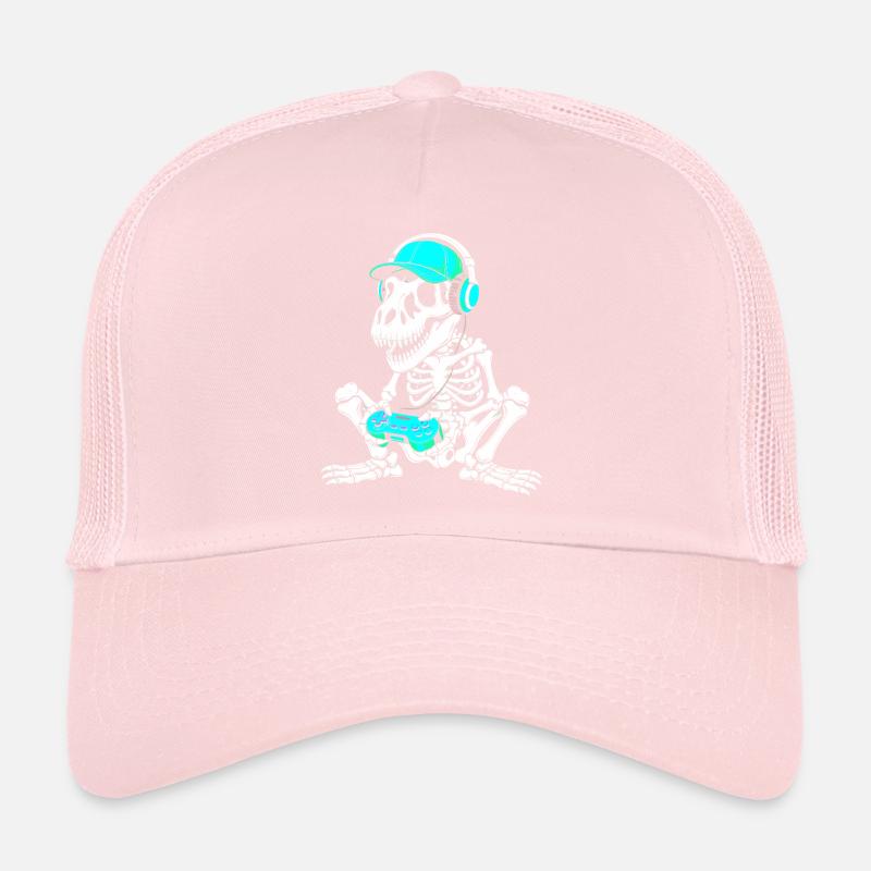 Skeleton DJ with controller and headset Trucker Cap