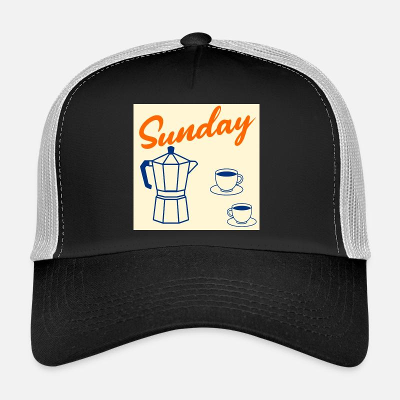 Sunday Coffee Couple Trucker Cap